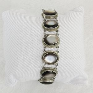 Silver Tone Cabachon Bracelet